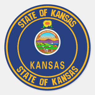 Kansas Round Emblem Ronde Sticker