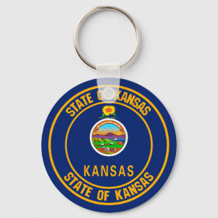 Kansas Round Emblem Sleutelhanger