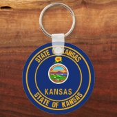 Kansas Round Emblem Sleutelhanger (Voorkant)
