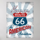 Kansas Route 66 Amerika Poster (Voorkant)