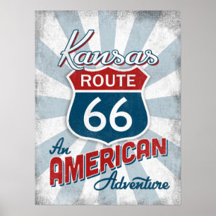 Kansas Route 66 Amerika Poster