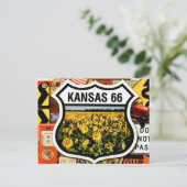 Kansas Route 66 ansichtkaart Briefkaart (Staand voorkant)