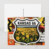 Kansas Route 66 ansichtkaart Briefkaart (Voorkant / Achterkant)