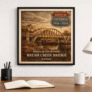 Kansas Route 66 Brush Creek-brug Poster