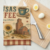 Kansas Route 66 Coffee Kitchen Americana Kunst Theedoek (Quarter Fold)