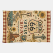Kansas Route 66 Coffee Kitchen Americana Kunst Theedoek (Horizontaal)