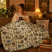 Kansas Route 66 Hartelijk Hartland Fleece Deken