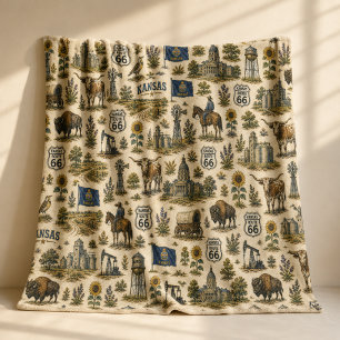 Kansas Route 66 Hartelijk Hartland Fleece Deken