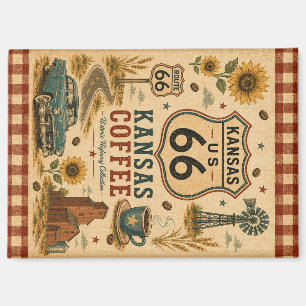 Kansas Route 66 Koelkast Koffie Kunst Magneet