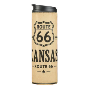 Kansas Route 66 Prairie Miles Coffee Reizen Thermosbeker
