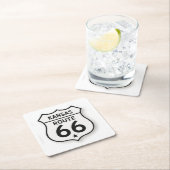 Kansas Route 66 Retro White Shield Onderzetter (Insitu)