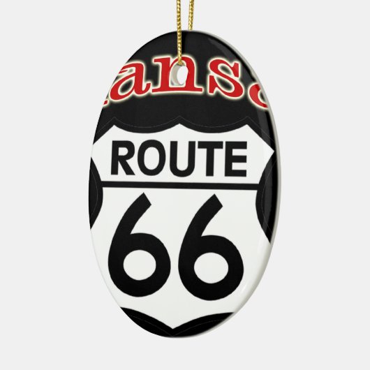 Kansas Route 66 Shield Keramisch Ornament (Links)