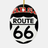 Kansas Route 66 Shield Keramisch Ornament (Voorkant)