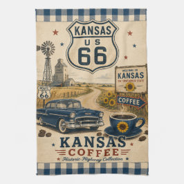 Kansas Route 66 Sunflower Diner Wegrestaurant Theedoek