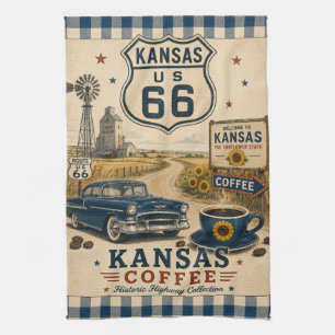 Kansas Route 66 Sunflower Diner Wegrestaurant Theedoek