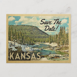 Kansas Save the Date Mountains River Snow Aankondigingskaart