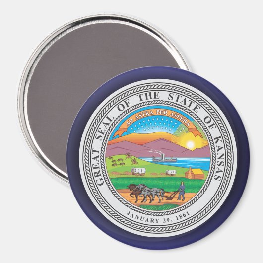 Kansas Seal Magneet (Voorkant / Achterkant)