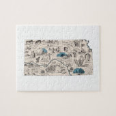 Kansas Shaped Kansan  Afbeelding Map Legpuzzel (Horizontaal)