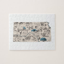 Kansas Shaped Kansan  Afbeelding Map Legpuzzel