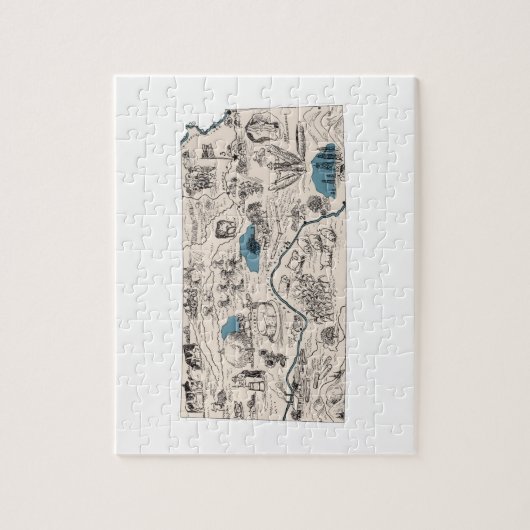 Kansas Shaped Kansan Afbeelding Map Legpuzzel (Verticaal)