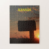 Kansas Silhouette Sunset Mail Box Legpuzzel (Verticaal)