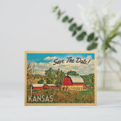 Kansas sparen de Datum Boerderij Barn Rustic Aankondigingskaart (Staand voorkant)
