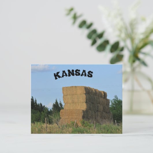 Kansas Square Hay Bales Post Kaart (Staand voorkant)