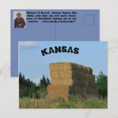Kansas Square Hay Bales Post Kaart (Voorkant / Achterkant)