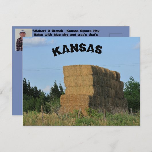 Kansas Square Hay Bales Post Kaart (Voorkant / Achterkant)