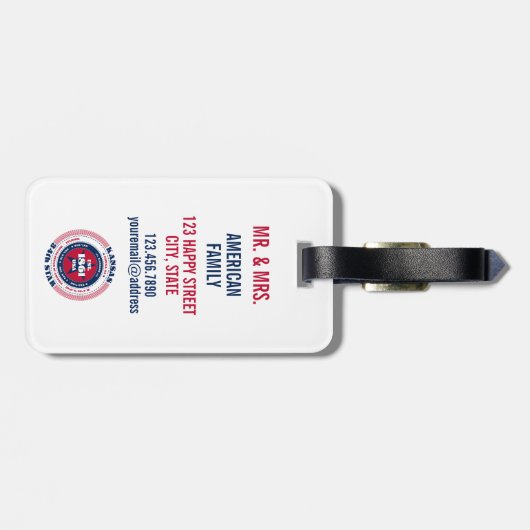 Kansas staat gepersonaliseerde gift Bagagelabel (Achterkant horizontaal)