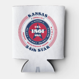 Kansas Staatsgeschiedenis en Monogram Patriottisch Blikjeskoeler