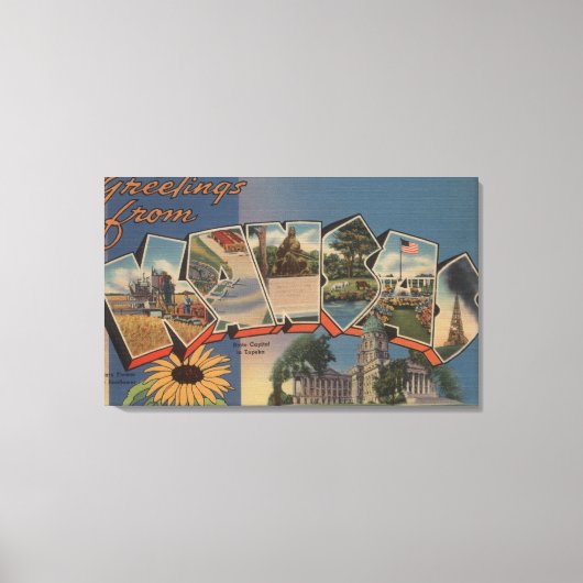 Kansas (Staatskapitaal/Bloem) Canvas Afdruk (Voorkant)