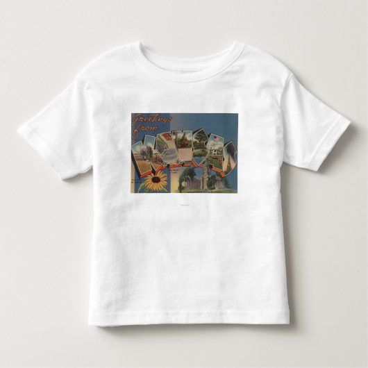 Kansas (Staatskapitaal/Bloem) Kinder Shirts (Voorkant)