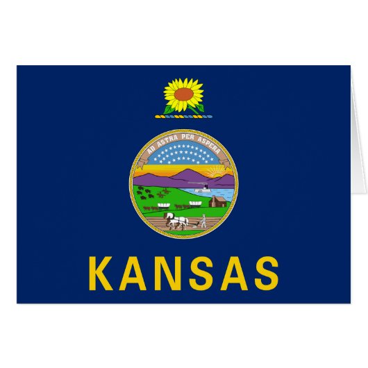 Kansas Staatsvlag (Voorkant Horizontaal)