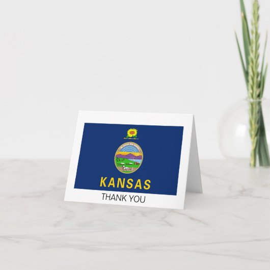 Kansas Staatsvlag Bedankkaart (Voorkant)