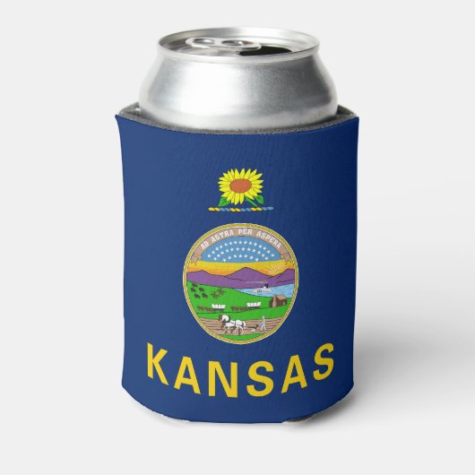Kansas Staatsvlag Blikjeskoeler (Blikje Achterkant)