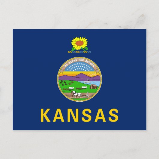 Kansas Staatsvlag Briefkaart (Voorkant)