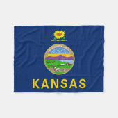 Kansas Staatsvlag Fleece Deken (Voorkant (Horizontaal))