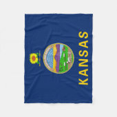 Kansas Staatsvlag Fleece Deken (Voorkant)
