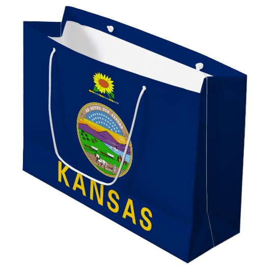 Kansas Staatsvlag Groot Cadeauzakje (Voorkant Gekanteld)