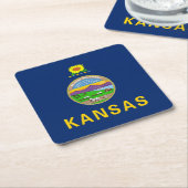 Kansas Staatsvlag Kartonnen Onderzetters (Schuin)