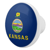 Kansas Staatsvlag Keramische Knop (Rechts)