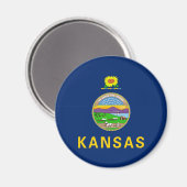 Kansas Staatsvlag Magneet (Voorkant / Achterkant)
