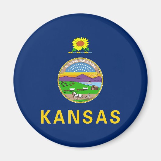 Kansas Staatsvlag Magneet (Voorkant)
