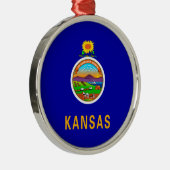 Kansas Staatsvlag Ontwerp Metalen Ornament (Rechts)
