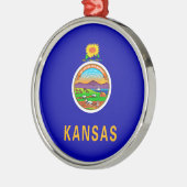Kansas Staatsvlag Ontwerp Metalen Ornament (Links)