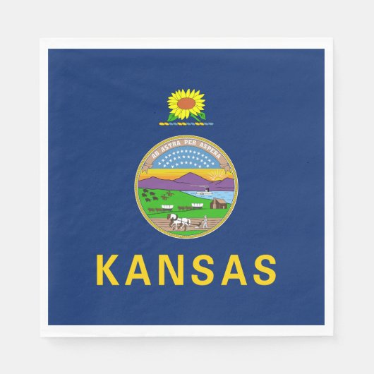 Kansas Staatsvlag Servet (Voorkant)
