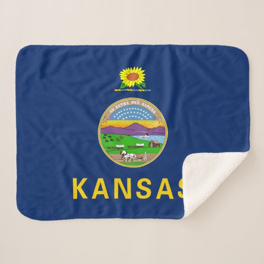Kansas Staatsvlag Sherpa Deken (Voorkant (horizontaal))