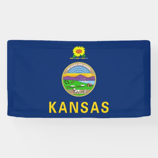 Kansas Staatsvlag Spandoek (Horizontaal)