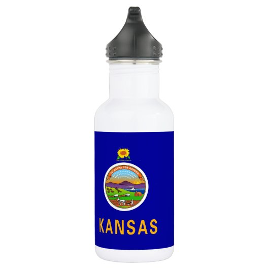 Kansas Staatsvlag Vrijheidsfles Waterfles (Rechts)